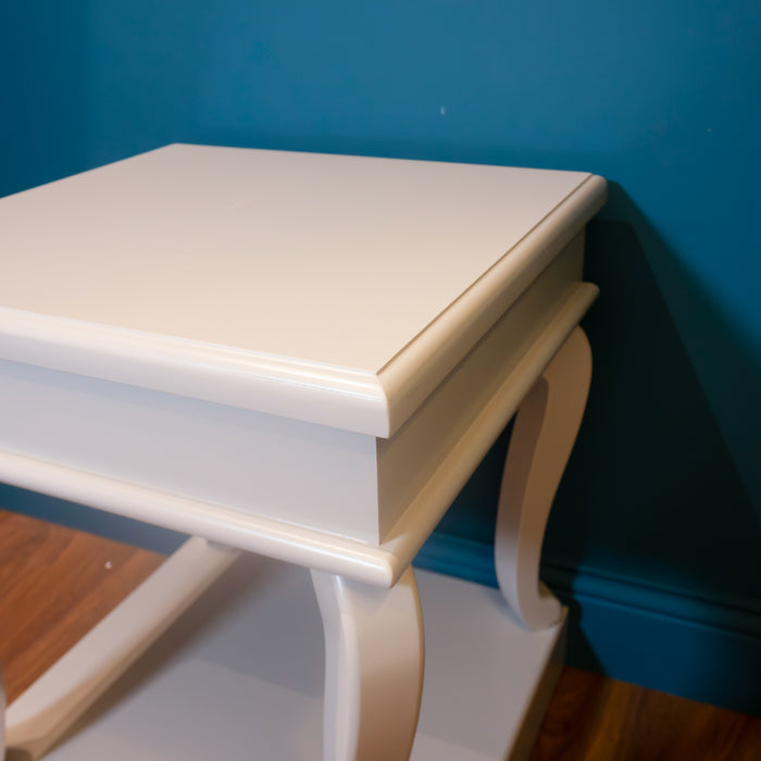 Scroll grey end table