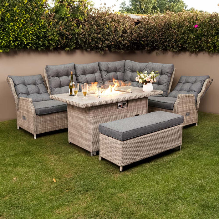 Cambridge firepit corner set