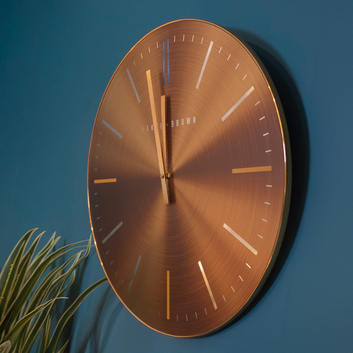 Baker and brown metallic clock gold 50cm