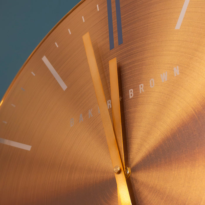 Baker and brown metallic clock gold 50cm
