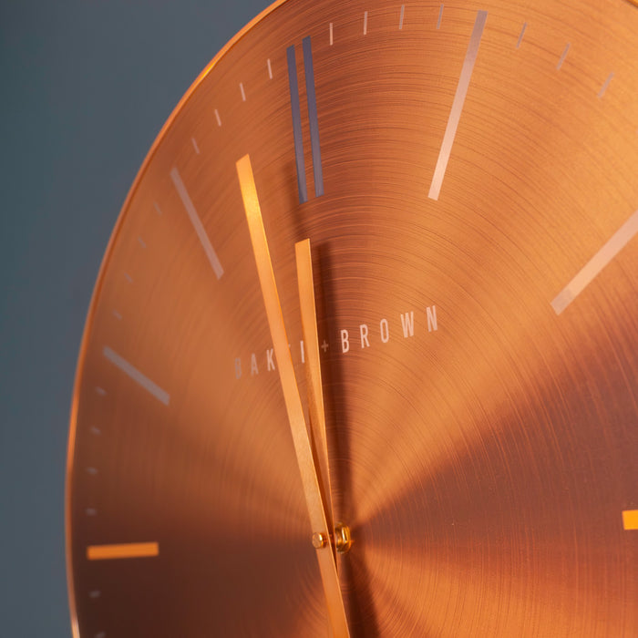Baker and brown metallic clock gold 50cm
