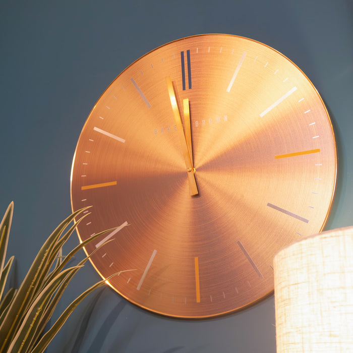 Baker and brown metallic clock gold 50cm