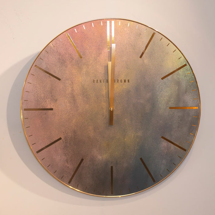 Baker and brown metallic clock indigo 50cm