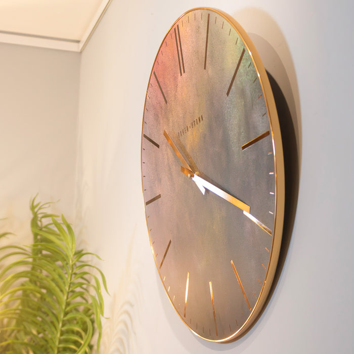 Baker and brown metallic clock indigo 50cm
