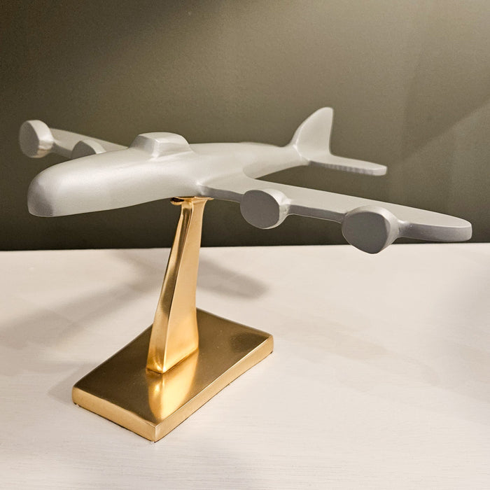 Deco plane brass/green