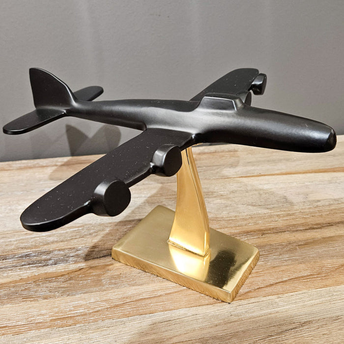 Deco plane brass/black