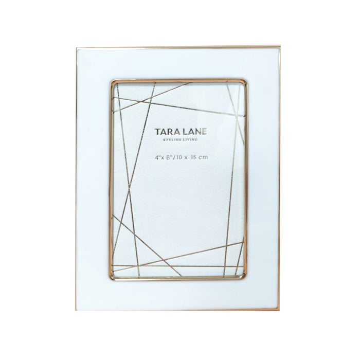 Ella photo frame white/gold 4 x 6