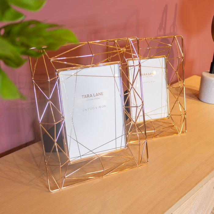 Isla contemporary photo frame gold 5 x 7