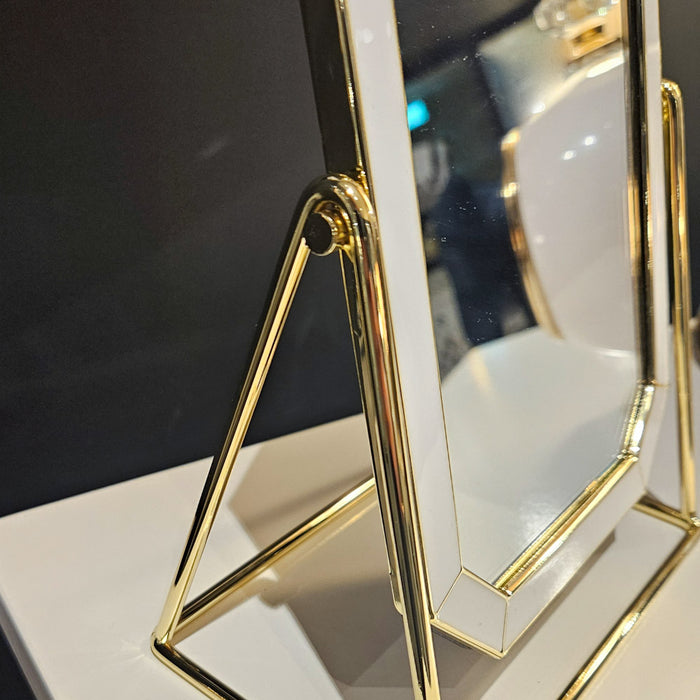 Ella vanity mirror octagon white/gold 5 x 7