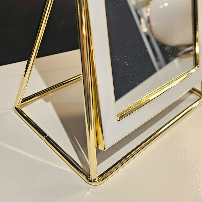 Ella vanity mirror rectangle white/gold 5 x 7