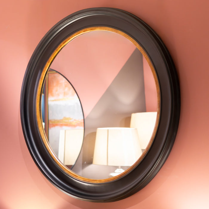 Macy round mirror black/gold 90cm