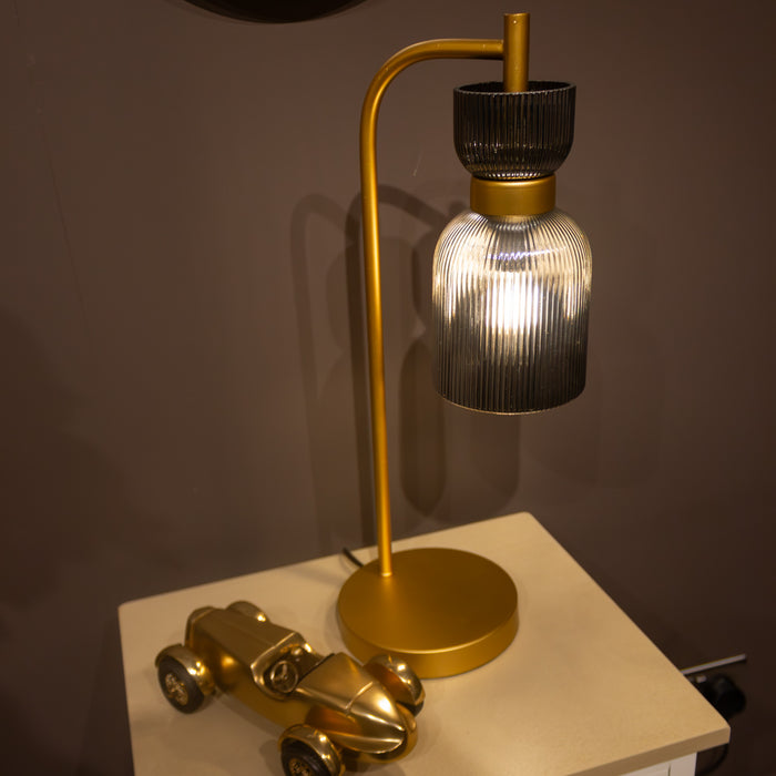 Kali smoked glass table lamp 47cm