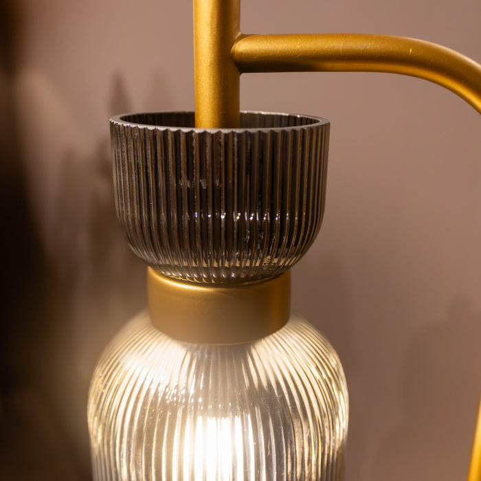 Kali smoked glass table lamp 47cm
