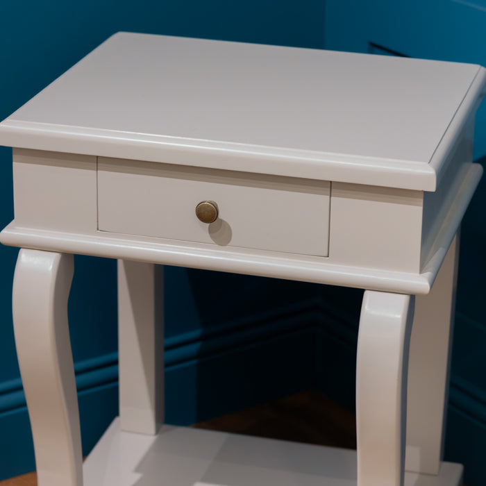 Scroll grey end table 1 drawer