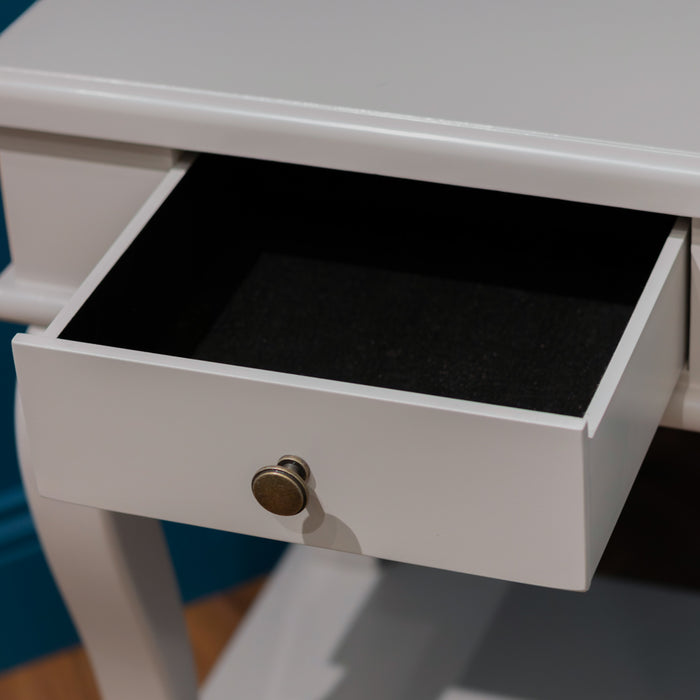 Scroll grey end table 1 drawer