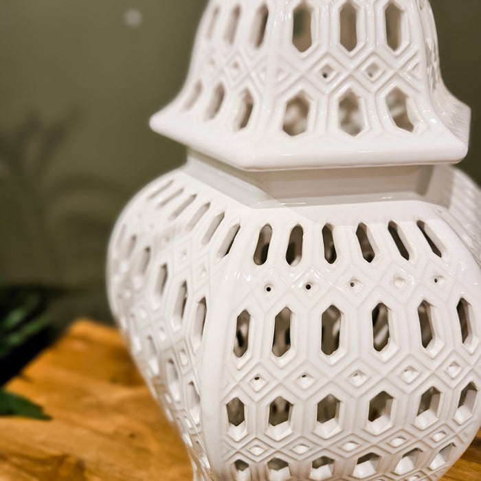 Gina cut-out ginger jar hexagon 42cm