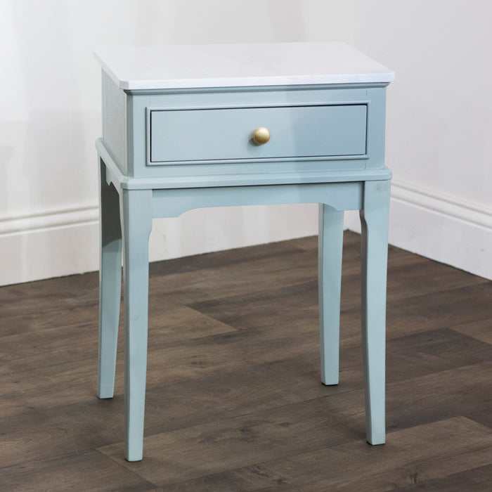 Monroe 1 dr accent table with marble top sage