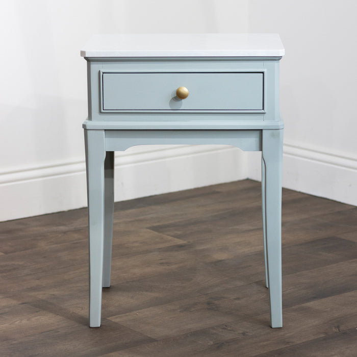 Monroe 1 dr accent table with marble top sage