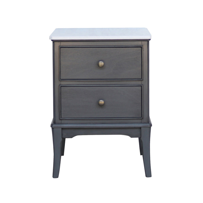 Monroe 2 dr accent table with marble top russell