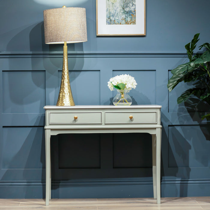 Monroe 2 dr console with marble top sage