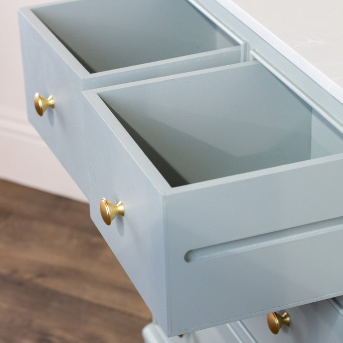 Monroe 4 drawer cabinet with marble top sage