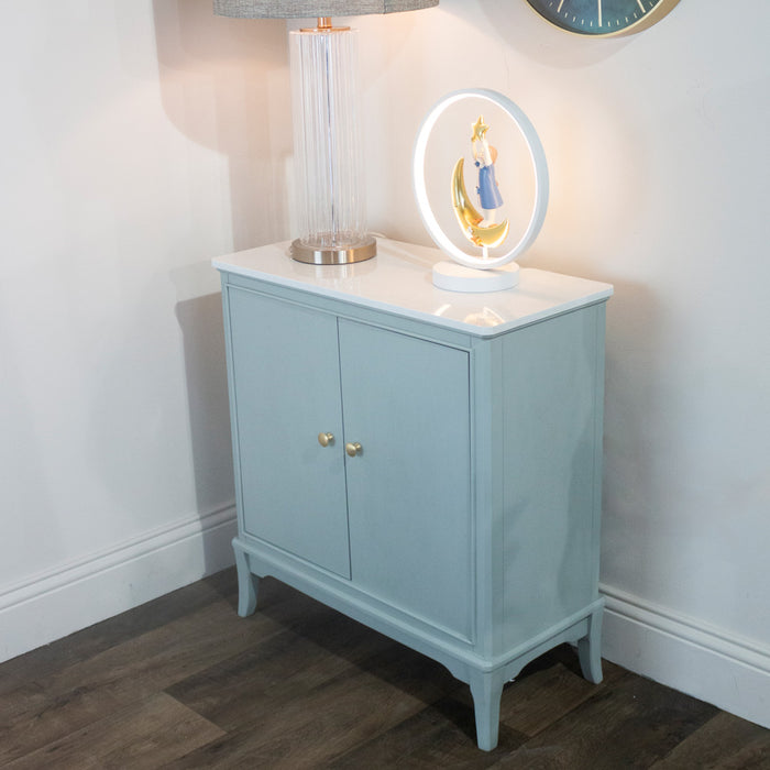 Monroe 2 door cabinet with marble top sage