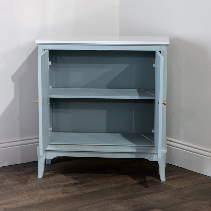 Monroe 2 door cabinet with marble top sage