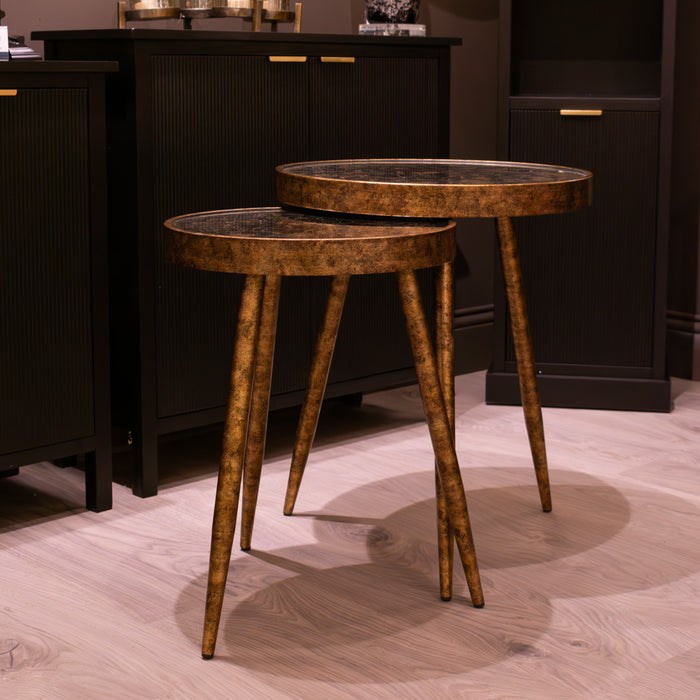 Vela s/2 side tables gold