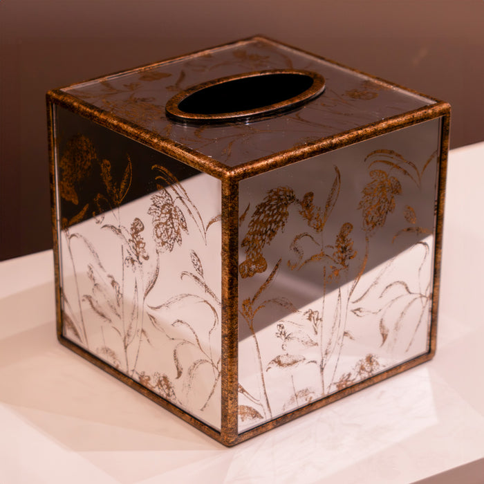 Vela square tissue box gold