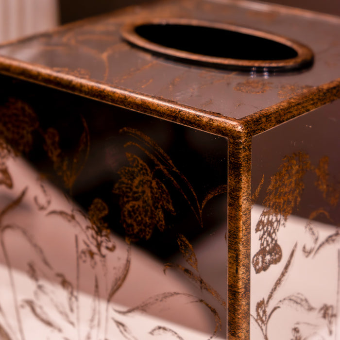 Vela square tissue box gold