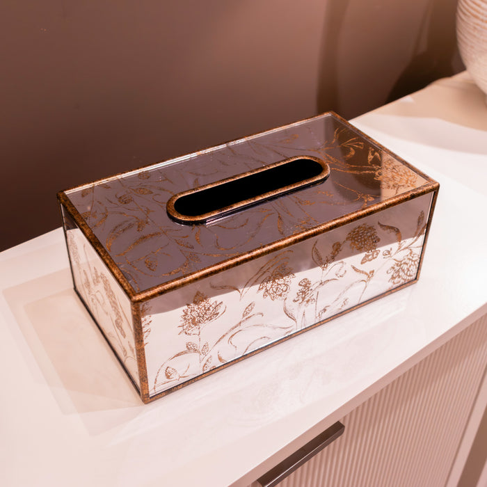 Vela rectangle tissue box gold
