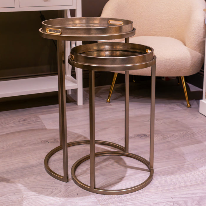 Lyra s/2 tray tables champagne