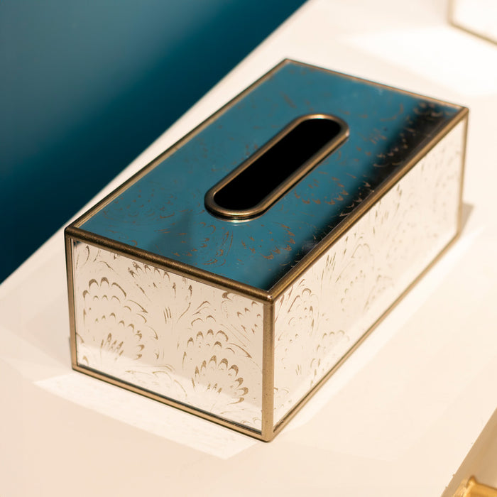 Lyra rectangle tissue box champagne