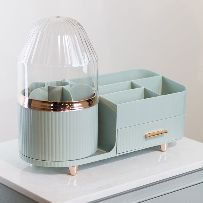 Rotating cosmetics organiser duck egg