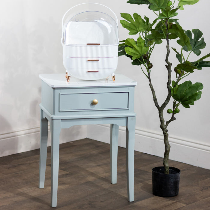 Cosmetics storage box 2 drawer white