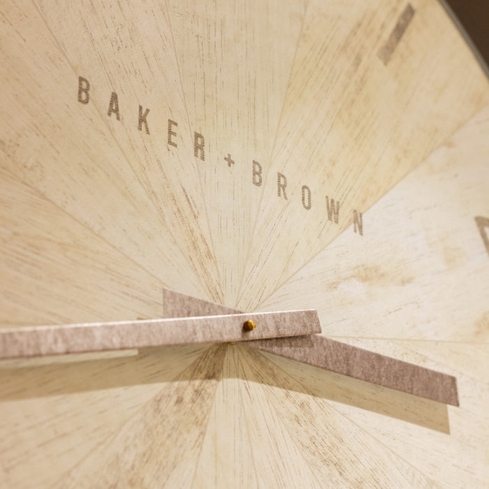 Baker and brown clock white oak 76cm