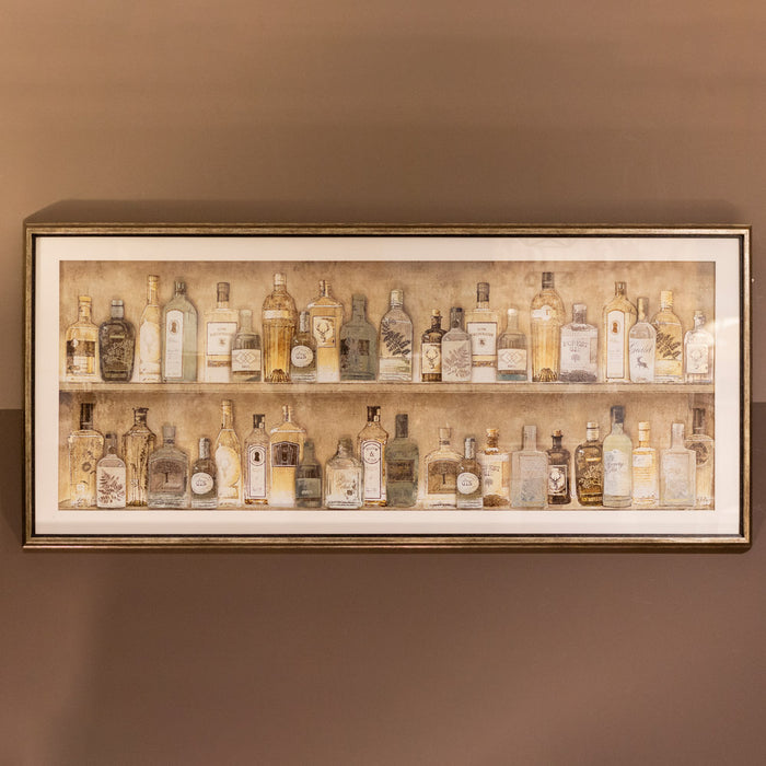 Framed print gin collection 144 x 64cm