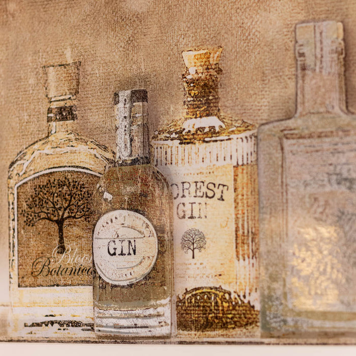 Framed print gin collection 144 x 64cm