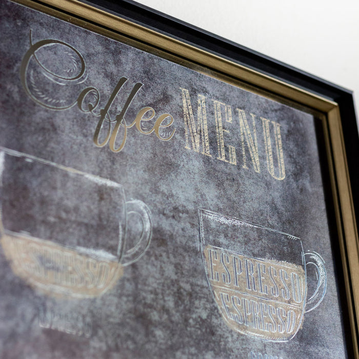 Mirror sign coffee menu 110 x 40cm