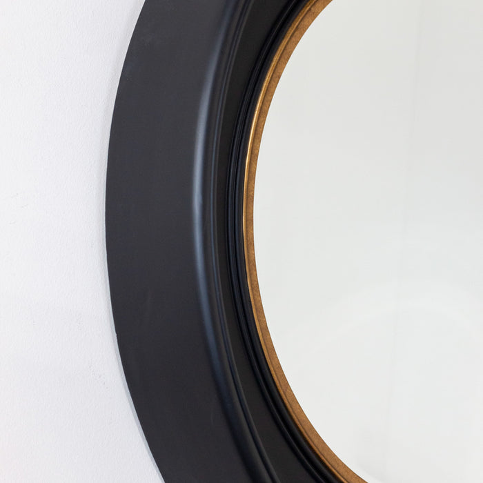 Marcella deep round mirror black/gold 90cm