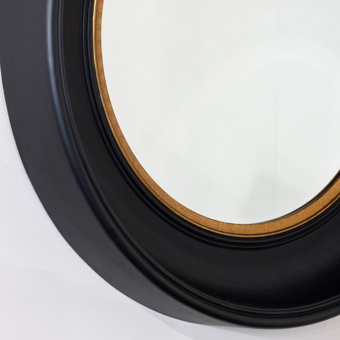 Marcella deep round mirror black/gold 90cm