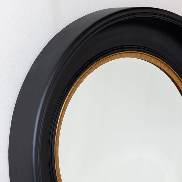 Marcella deep round mirror black/gold 90cm