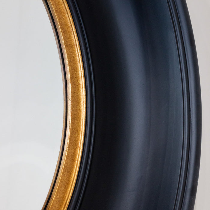 Marcella deep round mirror black/gold 90cm