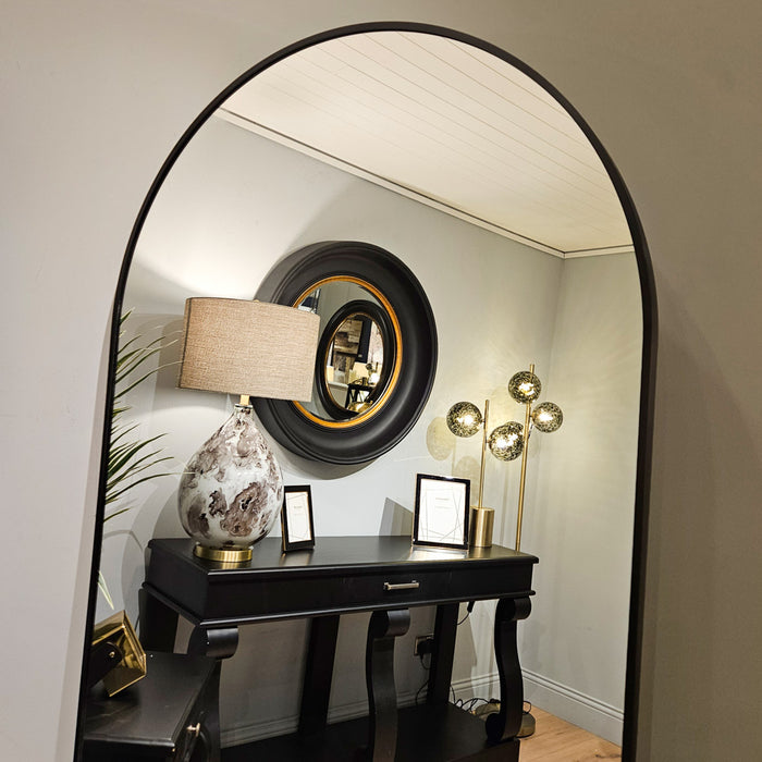 Modena arch leaner mirror black 80 x 180cm