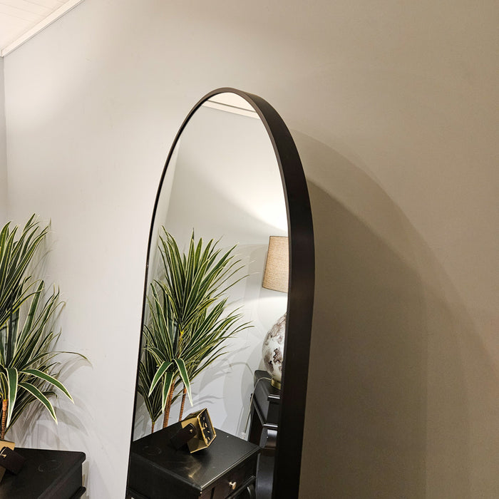 Modena arch leaner mirror black 80 x 180cm