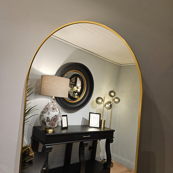 Modena arch leaner mirror gold 80 x 180cm