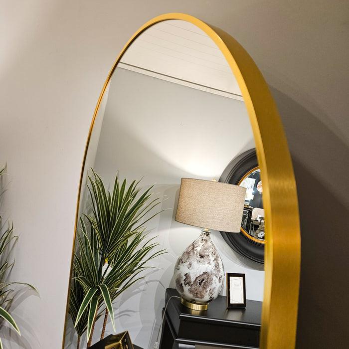 Modena arch leaner mirror gold 80 x 180cm