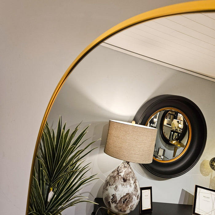 Modena arch leaner mirror gold 80 x 180cm