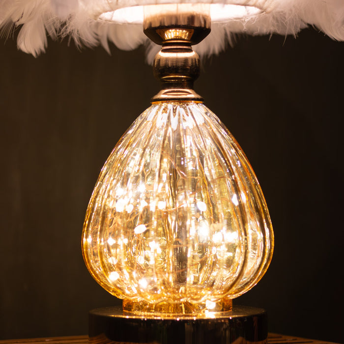 Raya led base feather lamp white  40cm