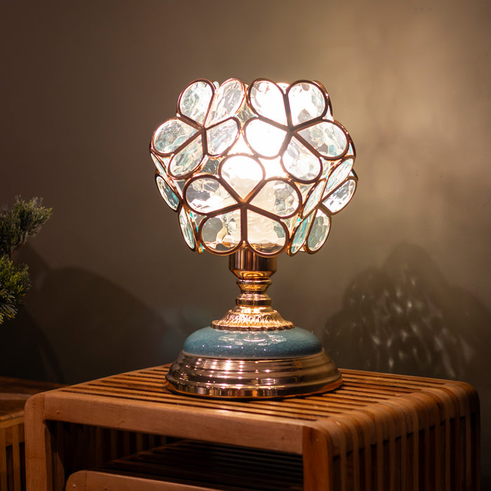 Adley flower lamp aqua glass 29cm